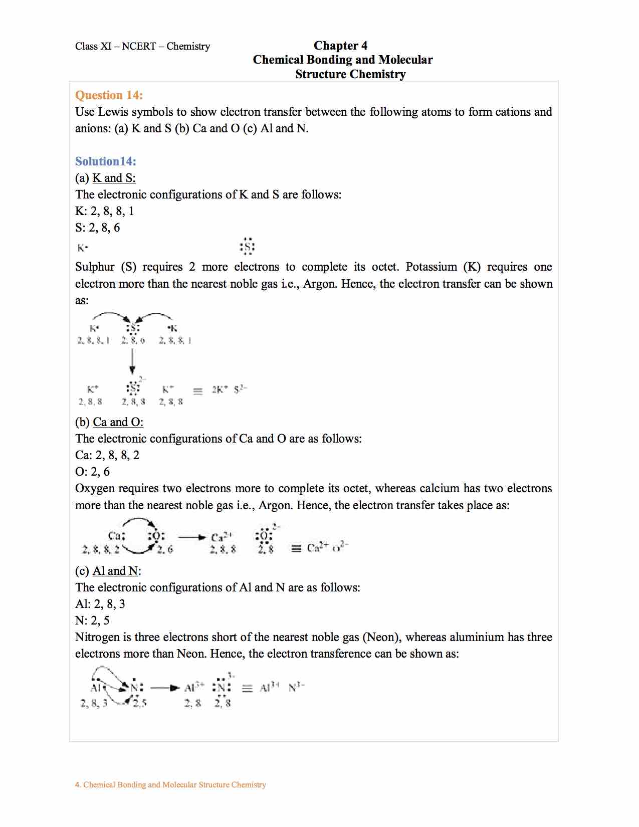 Ncert Solution For Class Chemistry Chapter Chemical Bonding And