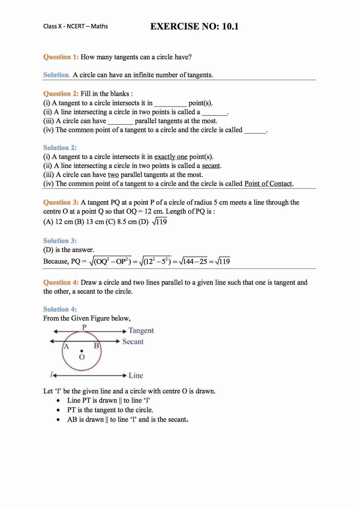 math assignment for class 10