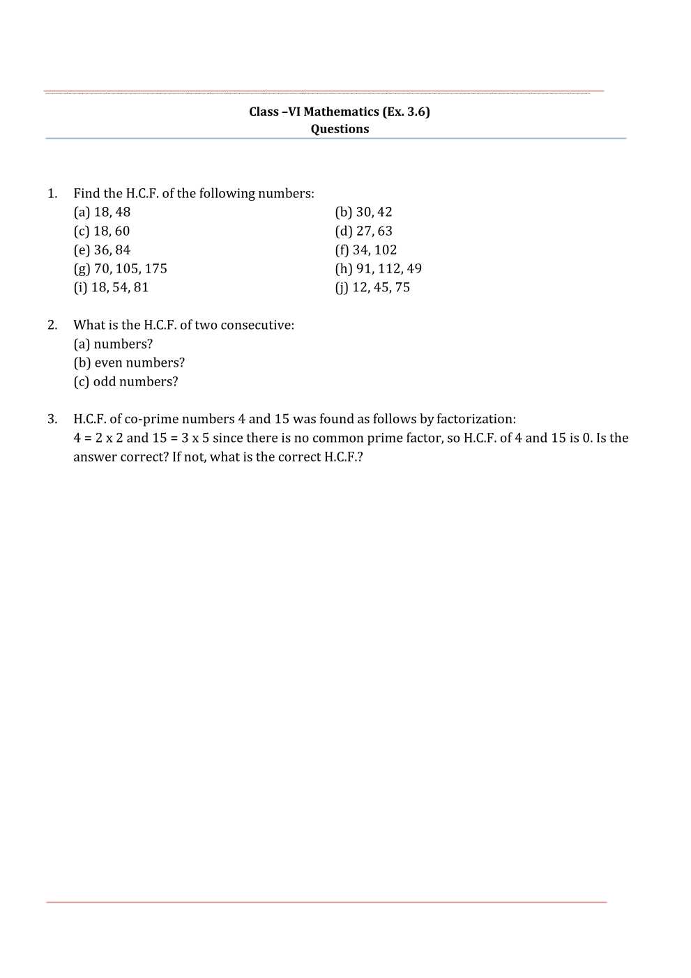 NCERT Solutions For Class 6 Maths Chapter 3