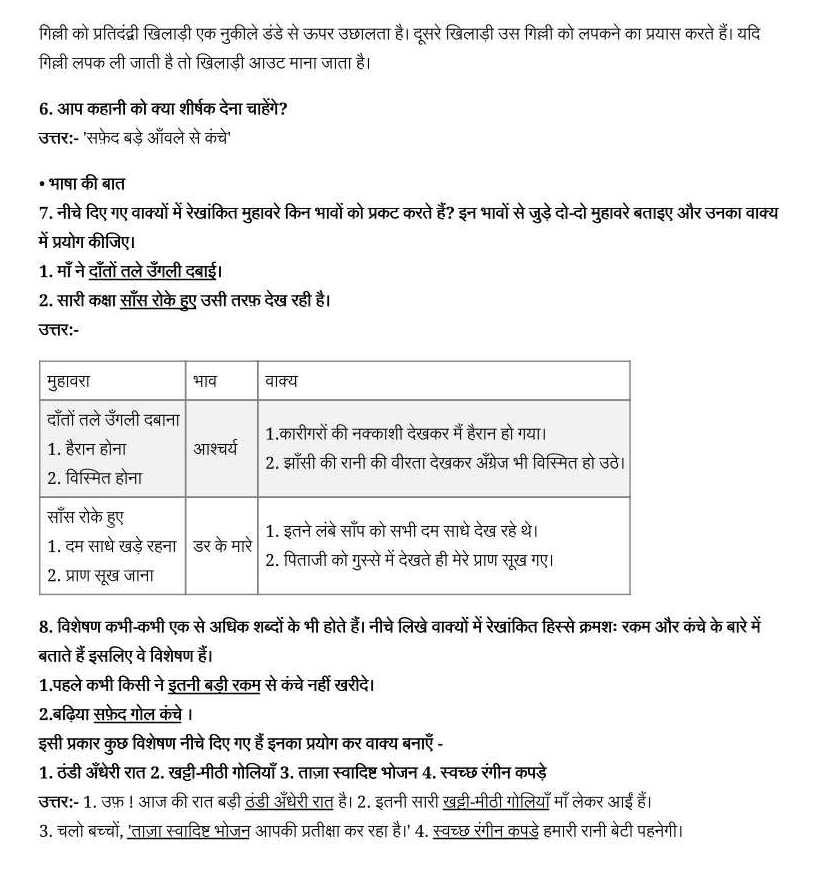 NCERT Solutions For Class 7 Hindi Vasant Chapter 12 KANCHA
