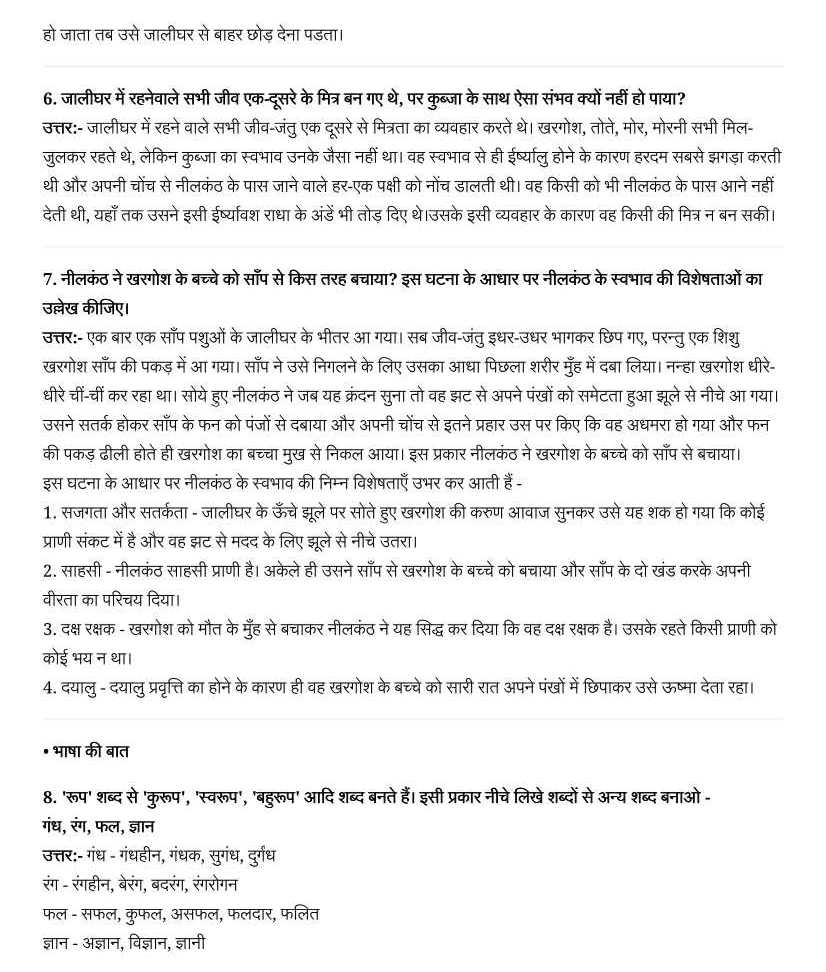 NCERT Solutions For Class 7 Hindi Vasant Chapter 15 NEELAKANTH