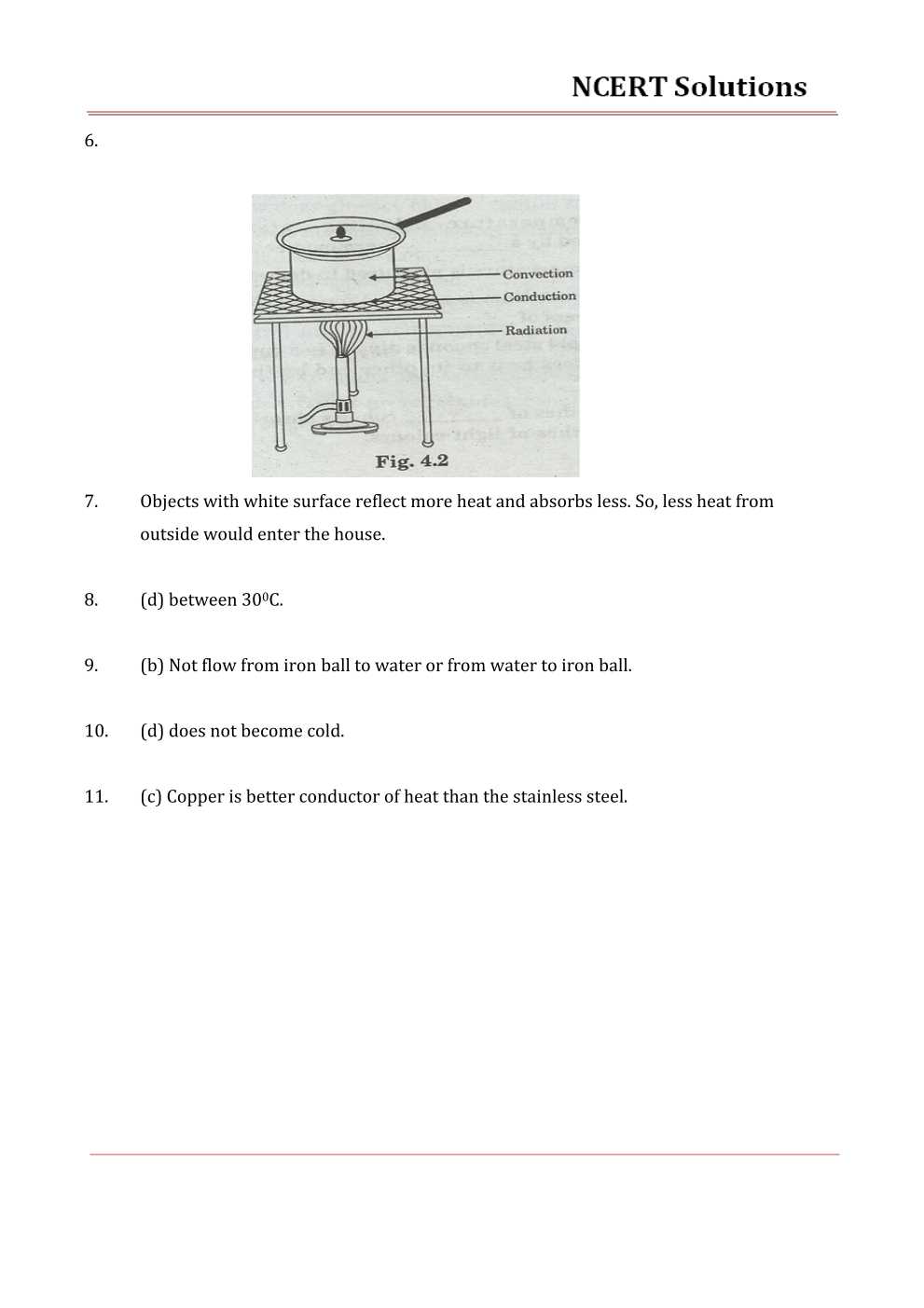 NCERT Solutions For Class 7 science Chapter 4 Heat