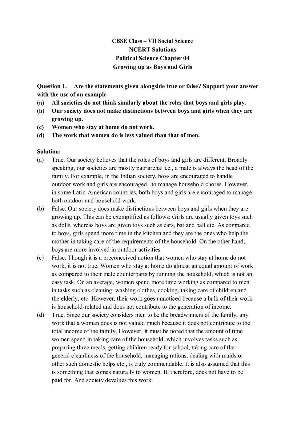 NCERT Solutions For Class 7 social science social and political life chapter 4
