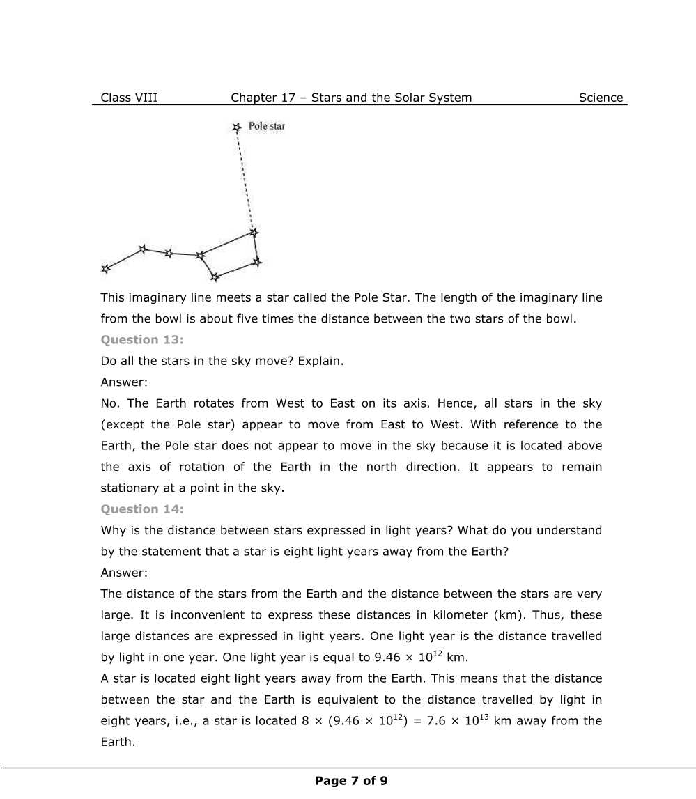 Ncert Solution For Class 8 Science Chapter 17 Stars And The Solar System 1006
